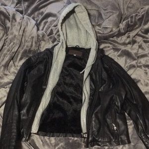 Pleather jacket with detachable zipper